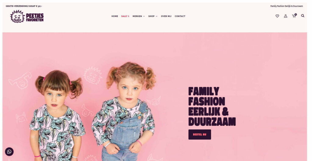 Peetjes Favorieten header met 2 kinderen